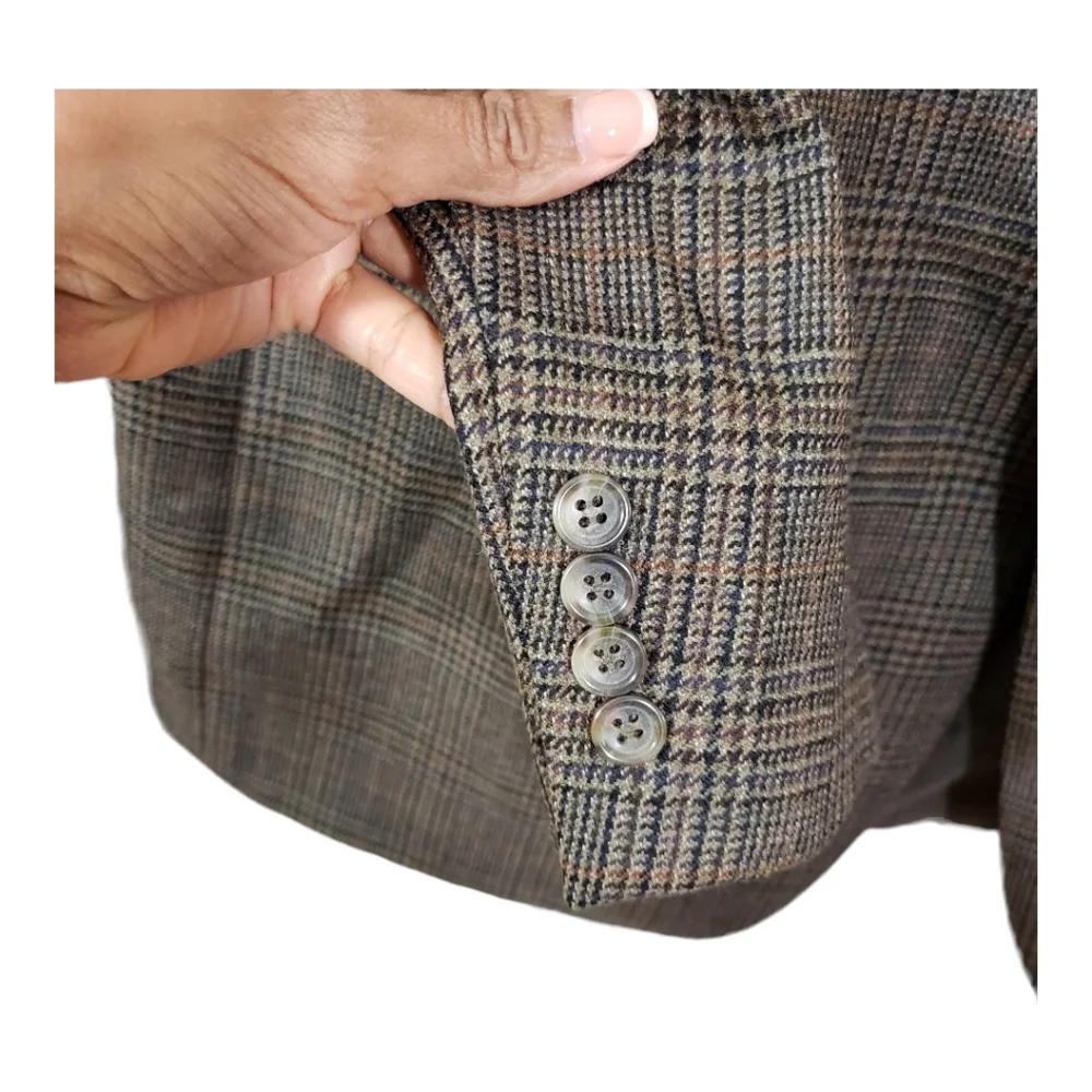 Botany Five Hundred Plaid Lambswool Blazer Jacket - Picture 6 of 16